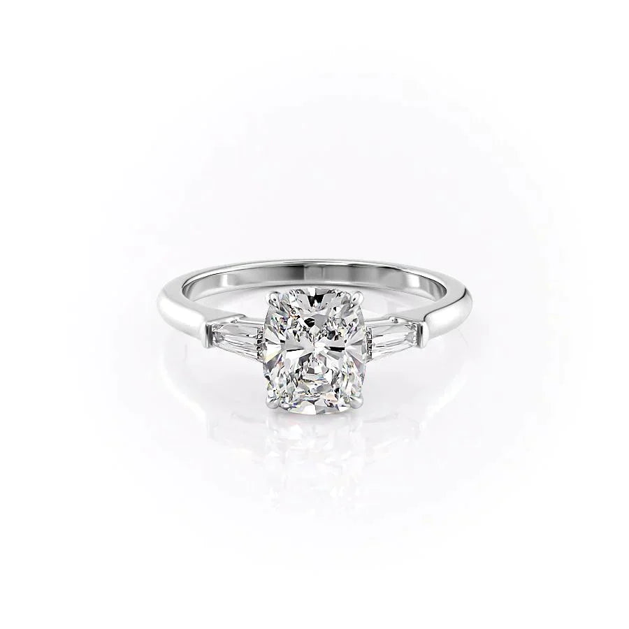 The Liv Set With A 1.5 Carat Elongated Cushion Lab Diamond