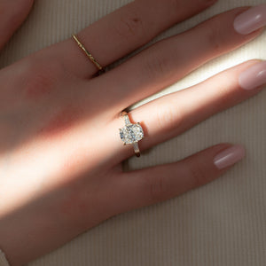 The Liv Set With A 1 Carat Elongated Cushion Lab Diamond