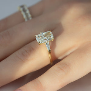 The Liv Set With A 1 Carat Elongated Cushion Lab Diamond