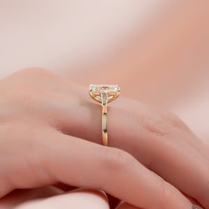 The Liv Set With A 1 Carat Elongated Cushion Lab Diamond