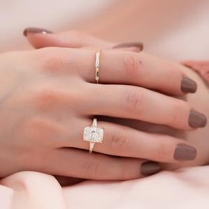 The Liv Set With A Elongated Cushion Lab Diamond