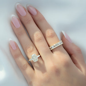 The Liv Set With A Elongated Cushion Lab Diamond
