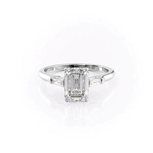 The Liv Set With A 4 Carat Emerald Moissanite
