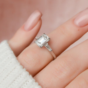 The Liv Set With A 1 Carat Emerald Moissanite