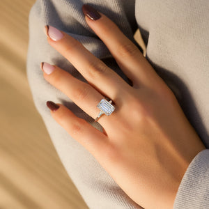 The Liv Set With A 1 Carat Emerald Moissanite