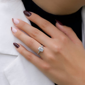 The Liv Set With A 1 Carat Emerald Moissanite
