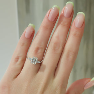 The Liv Set With A 1 Carat Emerald Moissanite