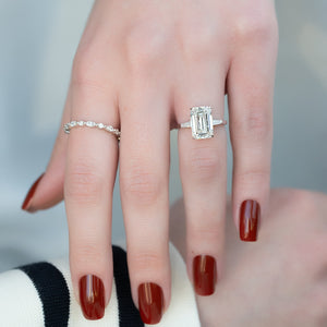 The Liv Set With A 1 Carat Emerald Moissanite
