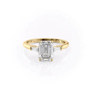 The Liv Set With A 4 Carat Emerald Moissanite