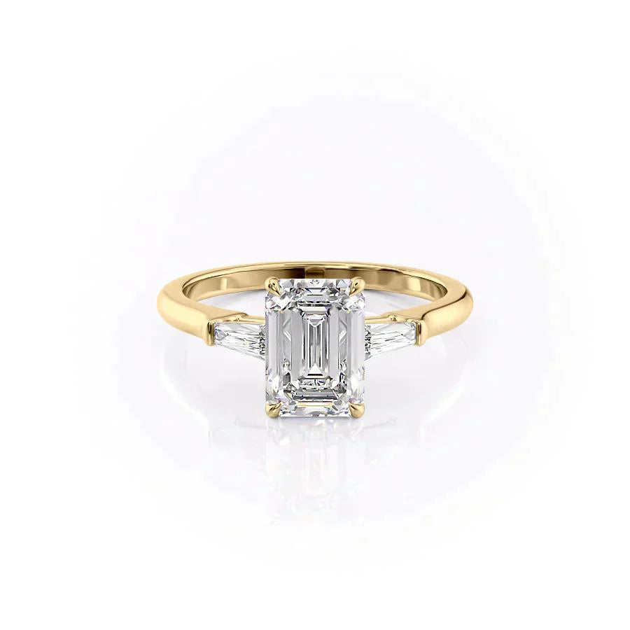 The Liv Set With A 3 Carat Emerald Moissanite