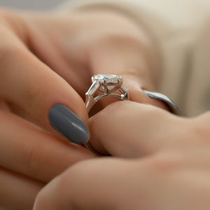 The Liv Set With A 1.5 Carat Marquise Lab Diamond