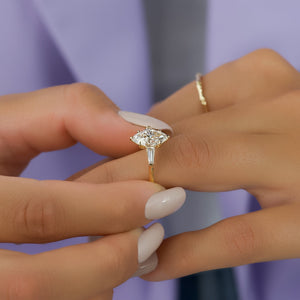 The Liv Set With A 2 Carat Marquise Lab Diamond