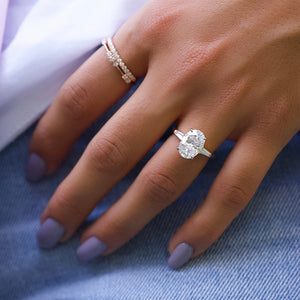 The Liv Set With A 1 Carat Oval Lab Diamond