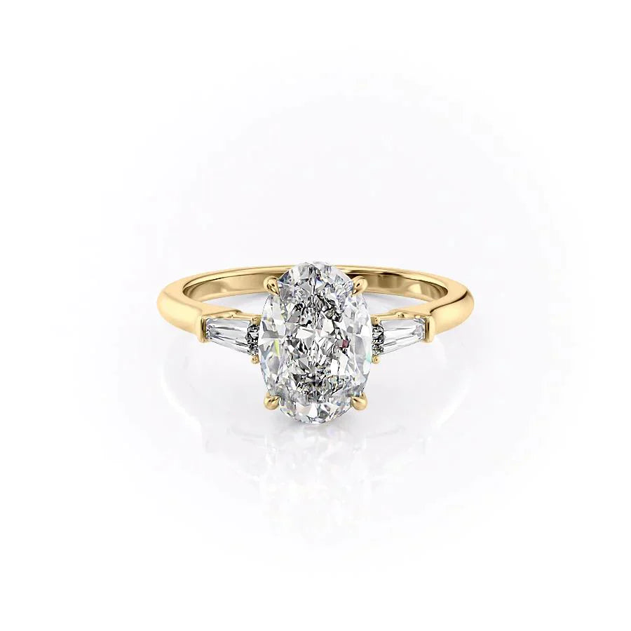 The Liv Set With A 1 Carat Oval Lab Diamond