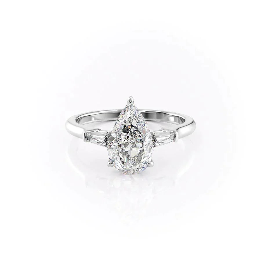 The Liv Set With A 3 Carat Pear Lab Diamond
