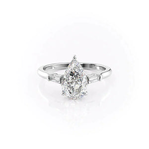 The Liv Set With A 3 Carat Pear Lab Diamond