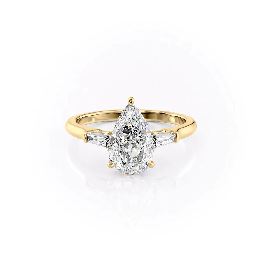 The Liv Set With A 3 Carat Pear Moissanite