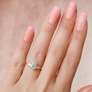 The Liv Set With A 1 Carat Pear Lab Diamond
