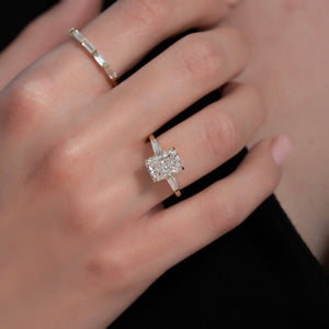 The Liv Set With A 1.5 Carat Radiant Lab Diamond