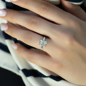 The Liv Set With A 1.5 Carat Radiant Lab Diamond