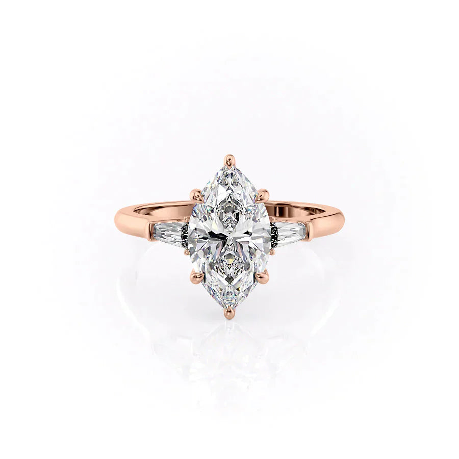 The Liv Set With A 2.5 Carat Marquise Lab Diamond