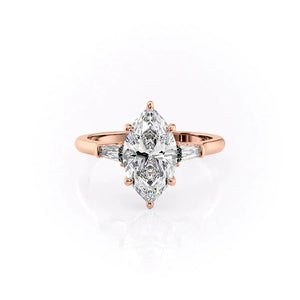 The Liv Set With A 2.5 Carat Marquise Lab Diamond