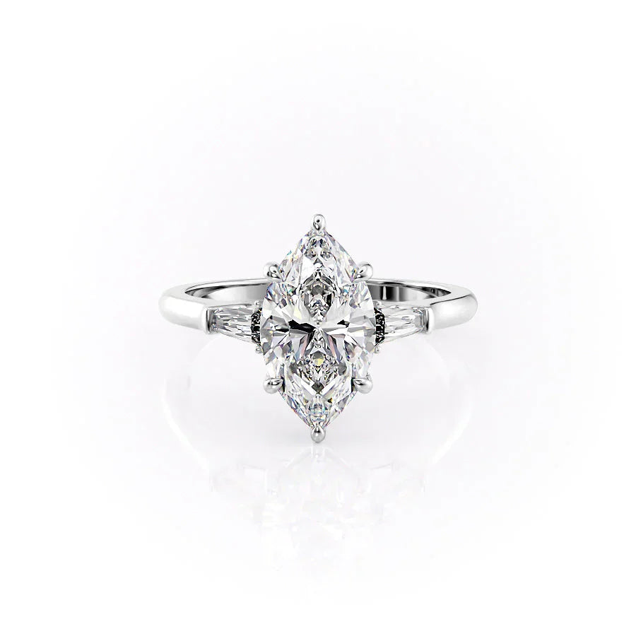 The Liv Set With A 4 Carat Marquise Moissanite