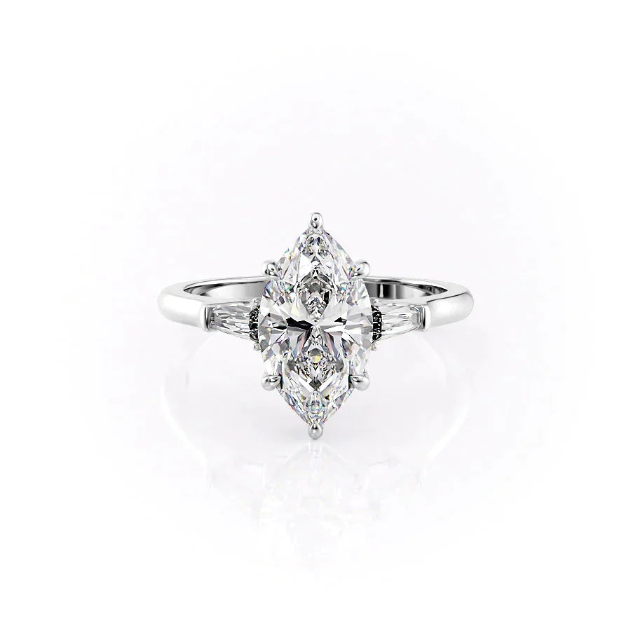 The Liv Set With A 2.5 Carat Marquise Lab Diamond
