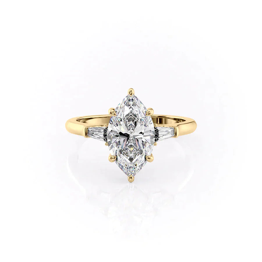 The Liv Set With A 2.5 Carat Marquise Lab Diamond