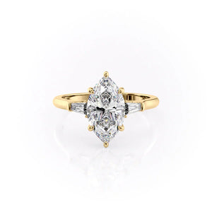 The Liv Set With A 3 Carat Marquise Moissanite