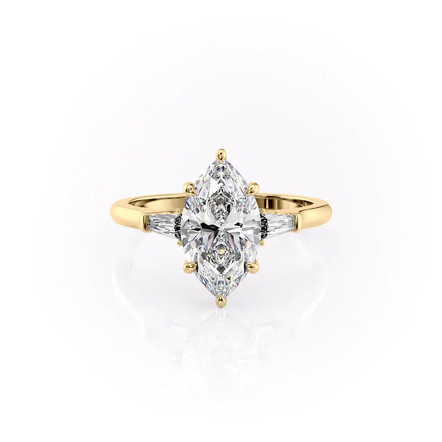 The Liv Set With A 3 Carat Marquise Moissanite