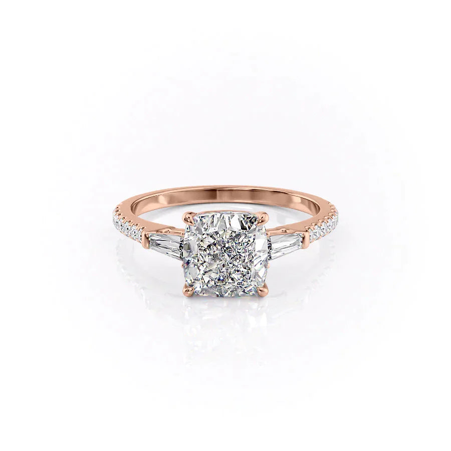 The Pave Liv Set With A 4 Carat Cushion Moissanite