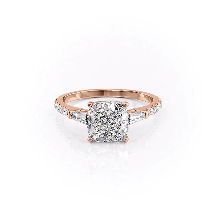The Pave Liv Set With A 2.5 Carat Cushion Lab Diamond