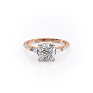 The Pave Liv Set With A 3 Carat Cushion Moissanite
