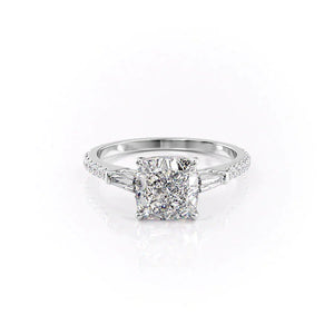The Pave Liv Set With A 1 Carat Cushion Moissanite