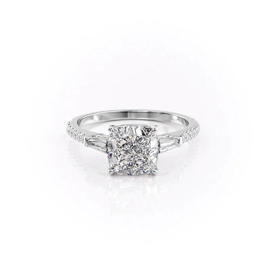 The Pave Liv Set With A 2 Carat Cushion Moissanite