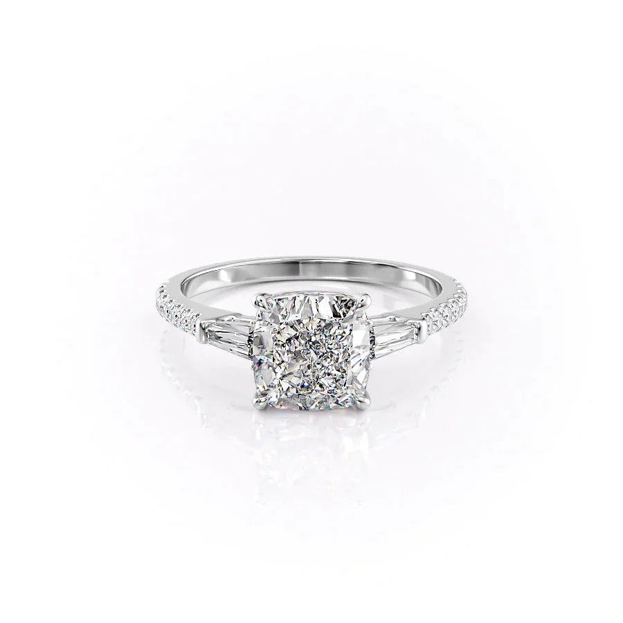 The Pave Liv Set With A 1.5 Carat Cushion Lab Diamond