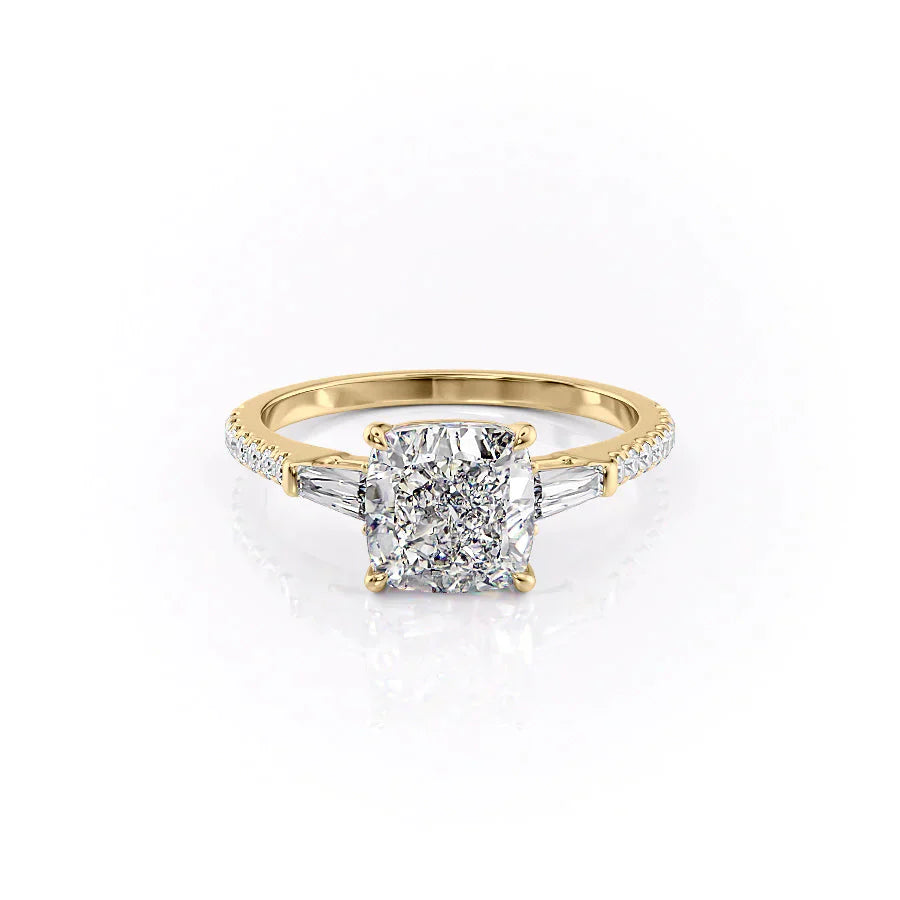 The Pave Liv Set With A 5 Carat Cushion Moissanite