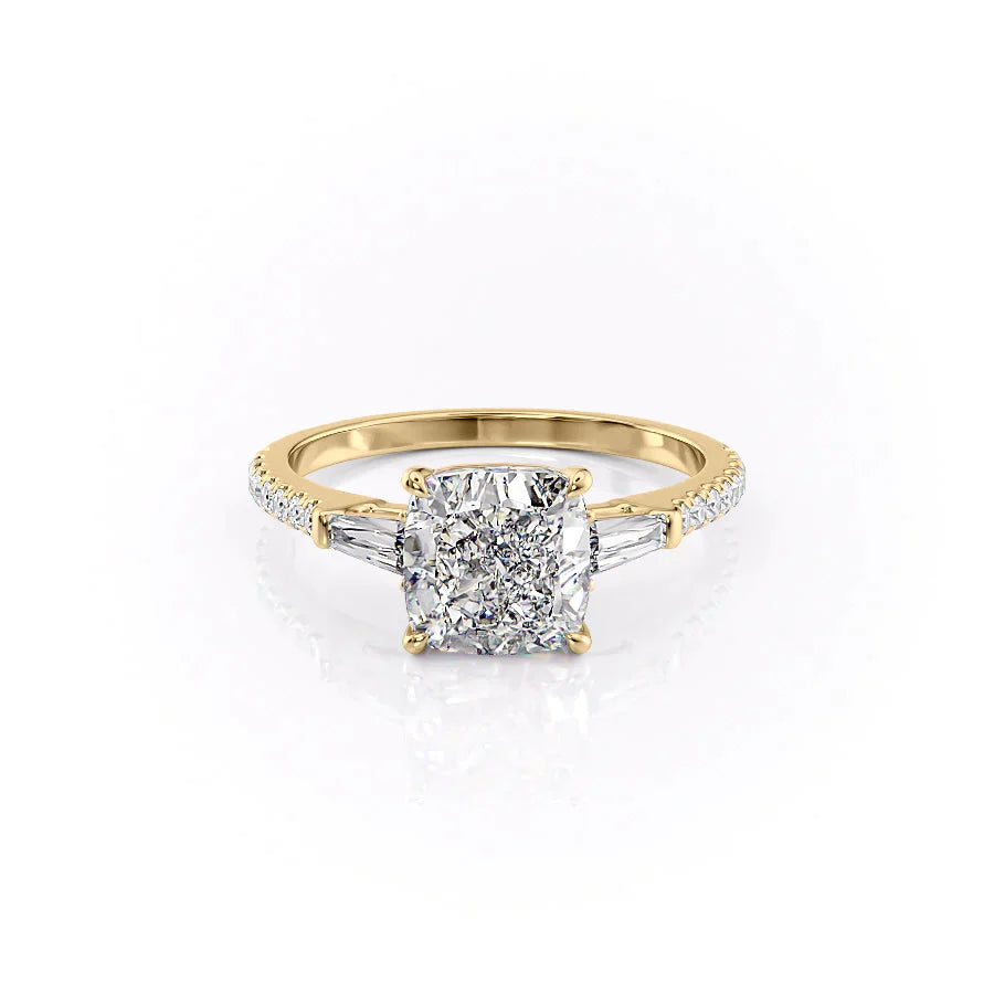 The Pave Liv Set With A 2 Carat Cushion Lab Diamond