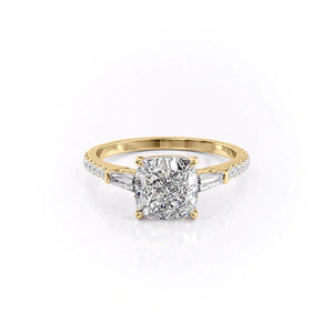The Pave Liv Set With A 2 Carat Cushion Lab Diamond