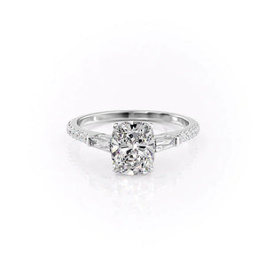 The Pave Liv Set With A 2 Carat Elongated Cushion Lab Diamond