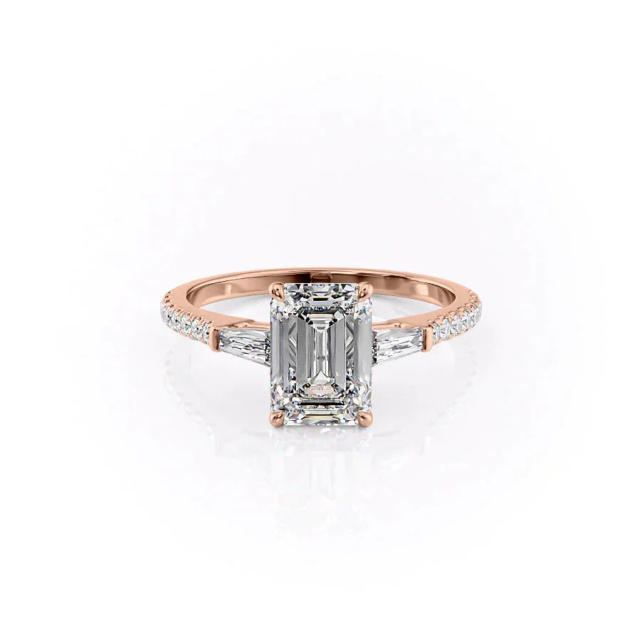 The Pave Liv Set With A 2.5 Carat Emerald Lab Diamond