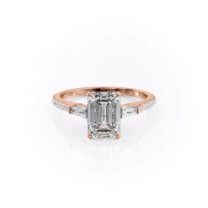 The Pave Liv Set With A 1.5 Carat Emerald Lab Diamond