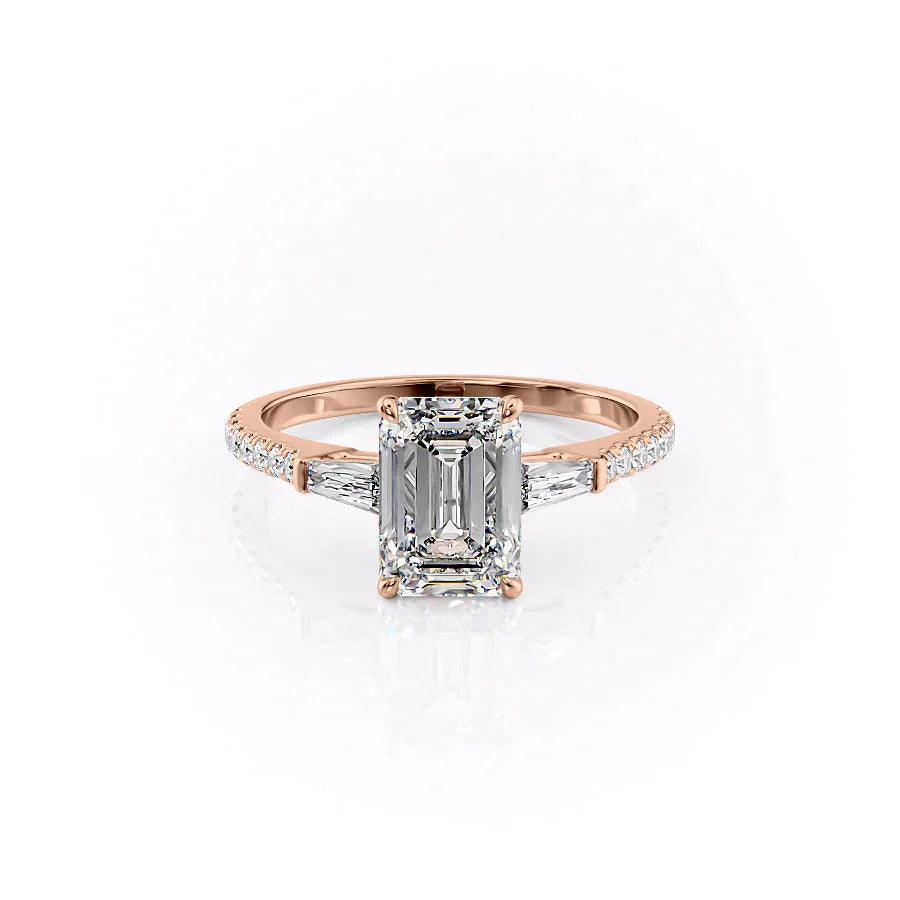 The Pave Liv Set With A 5 Carat Emerald Moissanite