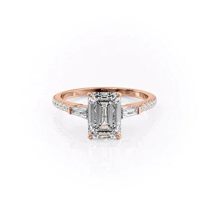 The Pave Liv Set With A 3 Carat Emerald Moissanite