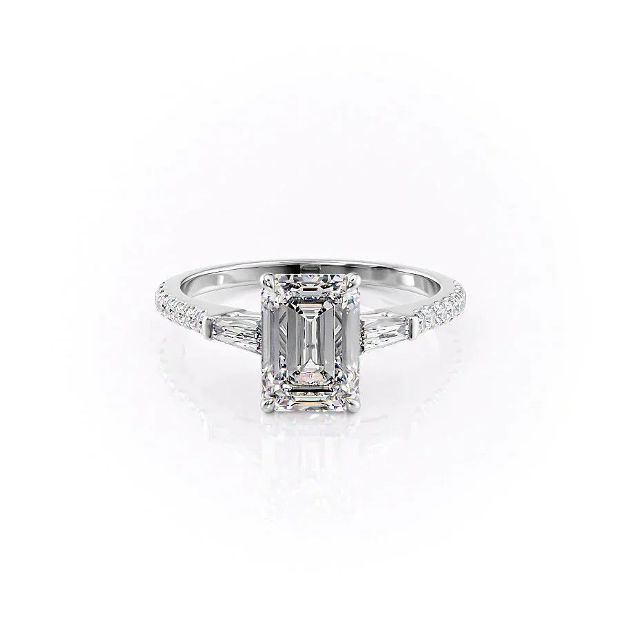 The Pave Liv Set With A 4 Carat Emerald Moissanite