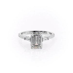 The Pave Liv Set With A 1 Carat Emerald Moissanite