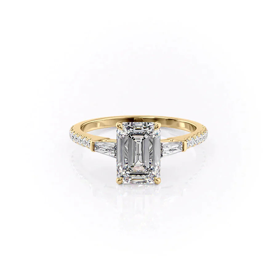 The Pave Liv Set With A 4 Carat Emerald Moissanite