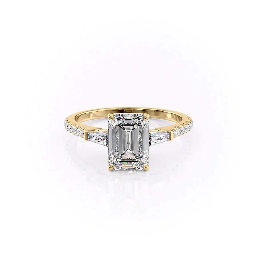 The Pave Liv Set With A 2.5 Carat Emerald Lab Diamond