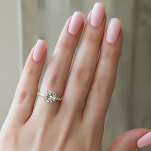 The Pave Liv Set With A Cushion Lab Diamond
